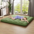 thumbnail image 4 of Costway King Futon Mattress Japanese Floor Pad Washable Cover Carry Bag Green, 4 of 10