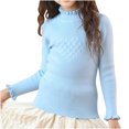 thumbnail image 1 of Posijego Girls Turtleneck Sweaters Ribbed Knit Long Sleeve Sweater T-Shirts Winter Slim Basic Tee Tops for Little Girls, 1 of 3