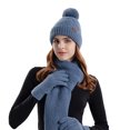 thumbnail image 1 of Womens Autumn And Winter Woolen Hat Warm Scarf Gloves Three Piece Ear Protection Pullover Hat, 1 of 1