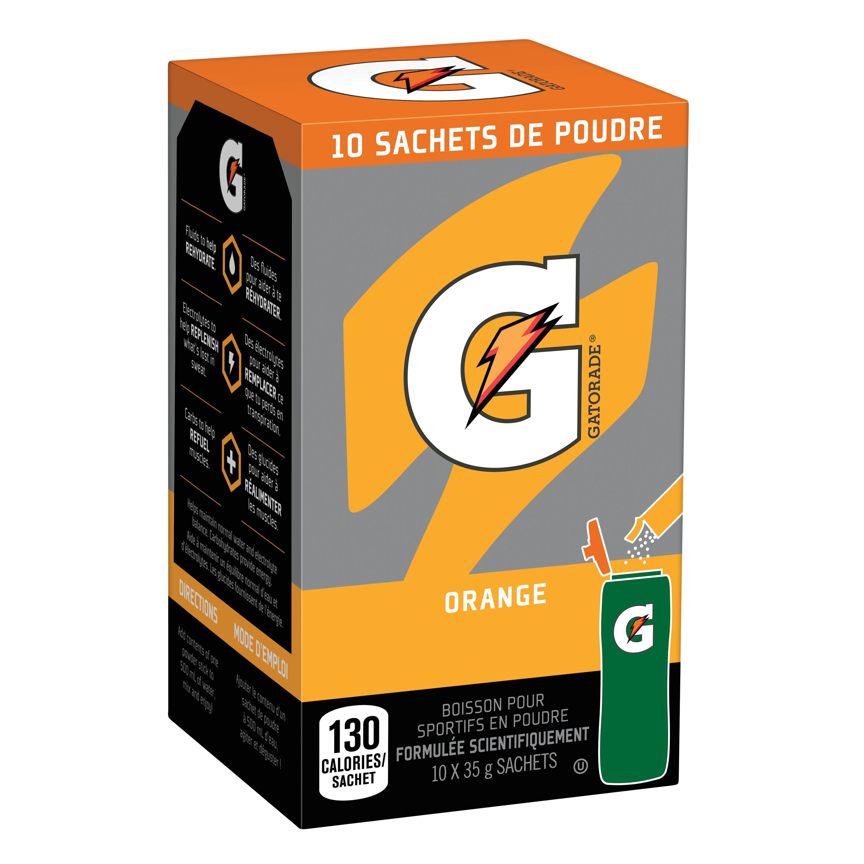 Gatorade Poudre Boisson Sportive Orange 10 x 35 g, Sachets