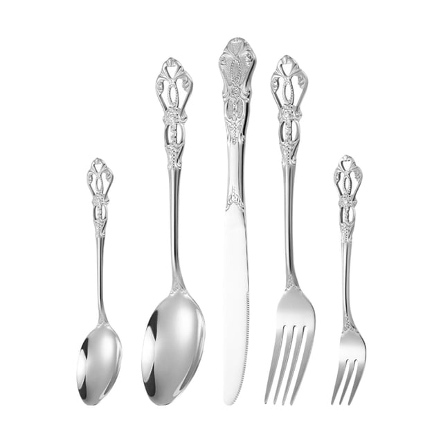 EGNMCR Kitchen Gadgets, Kitchen Accessories, Kitchen Utensils, Kitchen Tool Stainless Steel Cutlery Set Of 5 a tableware