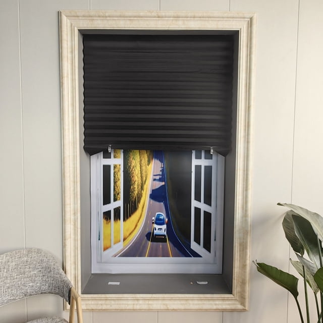 Curtain for Windows Polyester Fabric Panel Drapes Cordless Pleated Shades Easy Install No Drill Tools Light Filtering Blinds Versatile Usage for Living Room and Bedroom