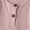 thumbnail image 4 of Wangsaura Newborn baby short-sleeved solid color knitted ribbed buttonjumpsuit, 4 of 7