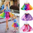 thumbnail image 1 of Matching Mother and Daughter Summer Rainbow Tutu Skirt Party Dress Outfits, 1 of 5