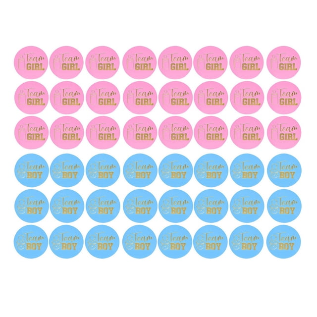 48 Pcs Autocollants de Révélation de Genre Jeux Équipe Garçon et Équipe Fille Fournitures Parfaites pour Fête de Révélation de Genre Autocollants Garçon et Fille