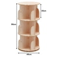 thumbnail image 3 of TOYTEXX 3-Tier 360° Rotating Stackable Bookshelf Organizer for Adults & Childern–Beige, 3 of 4