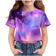 thumbnail image 1 of HVOBBTY T-shirt Décontracté à Manches Courtes pour Tout-Petits, T-shirt Imprimé à Manches Courtes Col Rond Demi-Manches Décontracté Polyvalent Violet, 3 Ans, 1 of 5