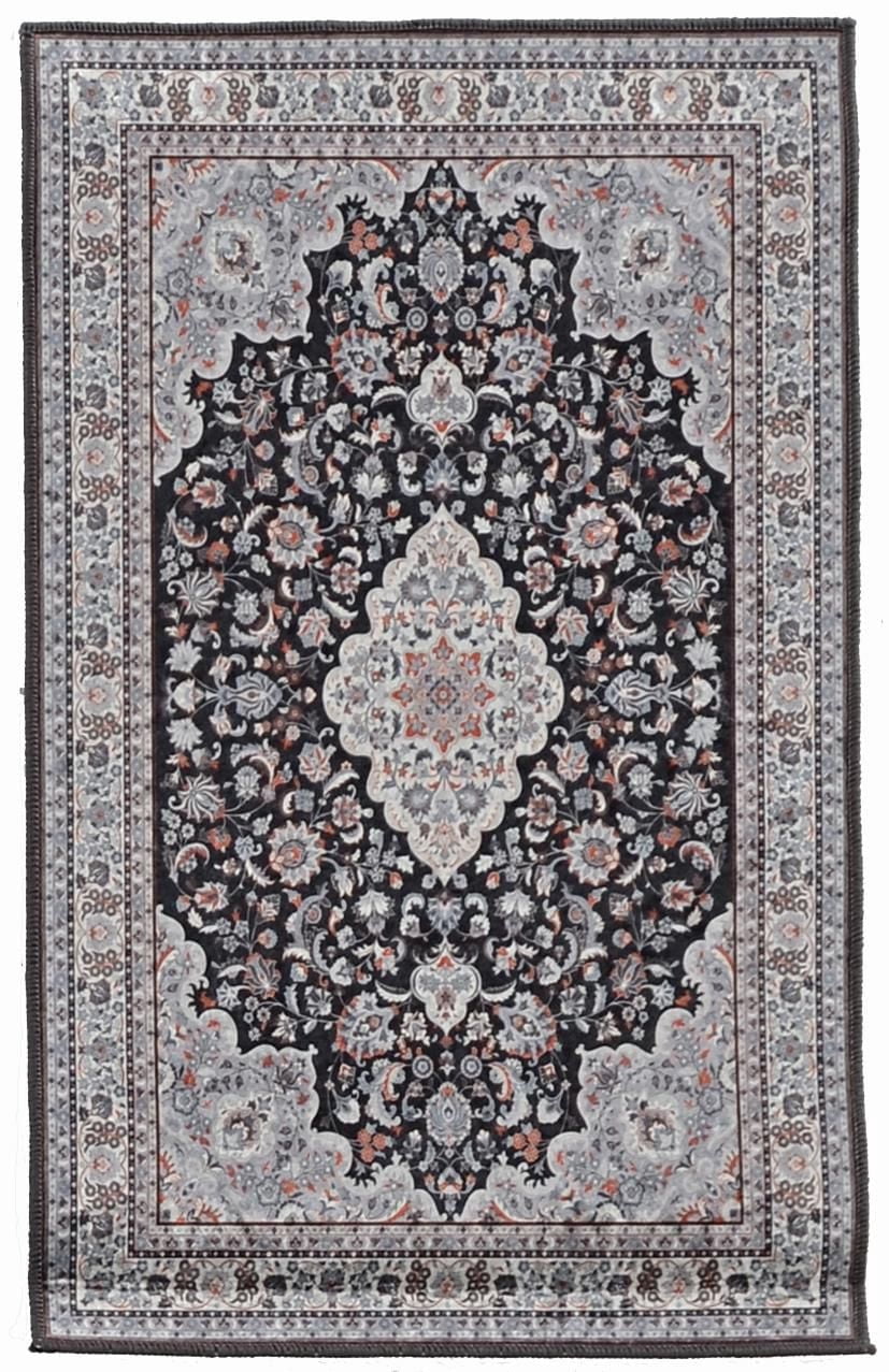 Tapis Emerald Grenier marine & bleu de 5 pi x 7 pi