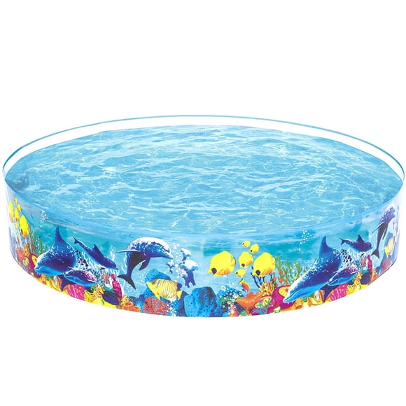 Piscine Familiale Ronde de 1,83 m pour Enfants Motif d'Animaux Marins Pvc Épaissi