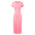thumbnail image 5 of Robe T-Shirt Maxi à Manches Courtes d'Été 2024 pour Femme - Col Rond Décontracté, Matière Polyester, Tailles P-L, Parfaite pour la Plage/les Vacances, 5 of 5