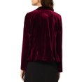 thumbnail image 3 of INSPIRE CHIC Blazer en Velours à Manches Longues avec Revers Cranté et Boutons pour Femmes Bourgogne, 3 of 6