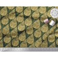thumbnail image 3 of Soimoi Moss Georgette Fabric Floral & Flying Swan Block Printed Fabric 1 Yard 42 Inch Wide, 3 of 3