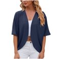 thumbnail image 1 of Penkiiy Womens Casual Lightweight Cardigans Open Front Short Sleeve Cardigan Summer Cover Up XL Navy, 1 of 1