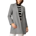 thumbnail image 1 of INSPIRE CHIC Manteau Long Classique pour Femme à Revers Cranté, Manches Longues, TP Gris, 1 of 8
