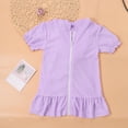 thumbnail image 1 of Girls Swim Cover Up Kids Swimsuit Coverup Zip-Up Beach Bathing Suit Robe, 1 of 9