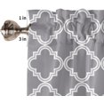 thumbnail image 5 of Gray 3 PCS Kitchen Curtain Valance and Tiers Set, Rod Pocket Small Half Tier Valances Window Curtains Panel, Grey Plaid Lattice 55"x24" (Set of 2 Tiers & Valance), 5 of 5