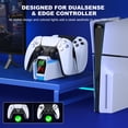 thumbnail image 2 of PS5 Controller Charger Station for Playstation 5 Dualsense with LED Light Dual Stand Charger Dock, PS5 Controller Charging Station Accessories for Playstation 5 Faceplates DualSense Edge-White, 2 of 13