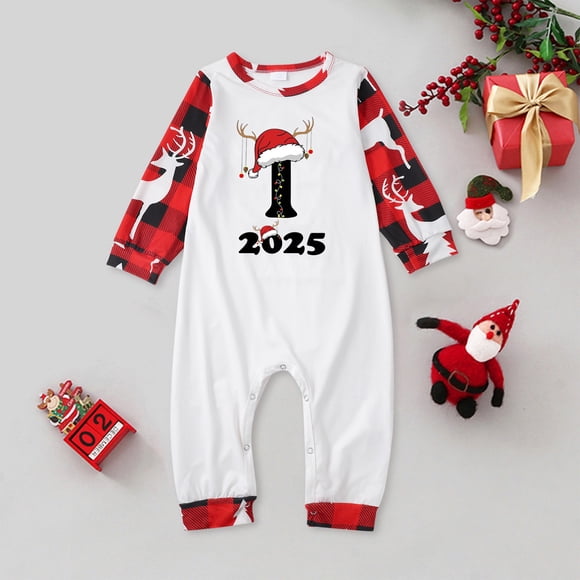 Ensemble de Pyjamas de Noël Assortis pour Bébé et Famille, Imprimé de Lettres, Tenue Parent-Enfant