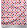thumbnail image 1 of Soimoi Pink polyester Crepe Fabric Donuts Food Fabric Prints By Yard 52 Inch Wide, 1 of 5