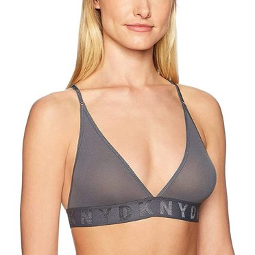 DKNY DK4024 Seamless Logo Wireless Mesh Bralette Grey ( M )