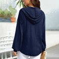 thumbnail image 4 of Yuyuzo Womens Hoodies Long Sleeve Full Zip up Basic Sweatshirts Drawstring Jacket Coat with Pockets, 4 of 7