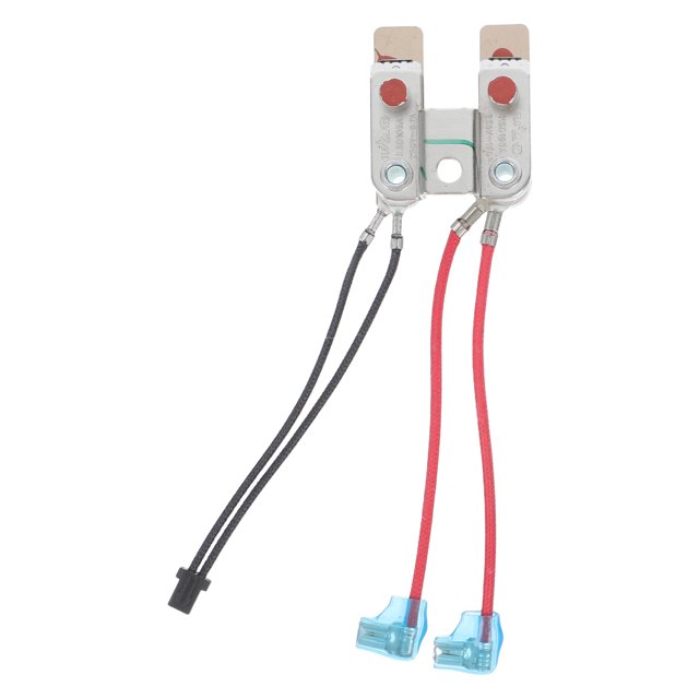 Electric Pressure Cooker Pressure Switch Temperature Limiter Pressure Cooker Sensors Cooker Switch Metal Sensors Pressure Sensor For Cooker. The image shows a multifunctional sensor with a wired design, featuring two red and black wires with blue connectors, and a stainless steel and zinc alloy body. Designed for safety and efficiency, it includes a pressure switch, temperature limiter, and bimetal thermostat for precise control in electric pressure cookers.