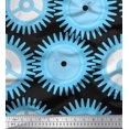 thumbnail image 1 of Soimoi Black Silk Fabric Gear Parts Hardware Print Fabric by the Yard 42 Inch Wide, 1 of 3