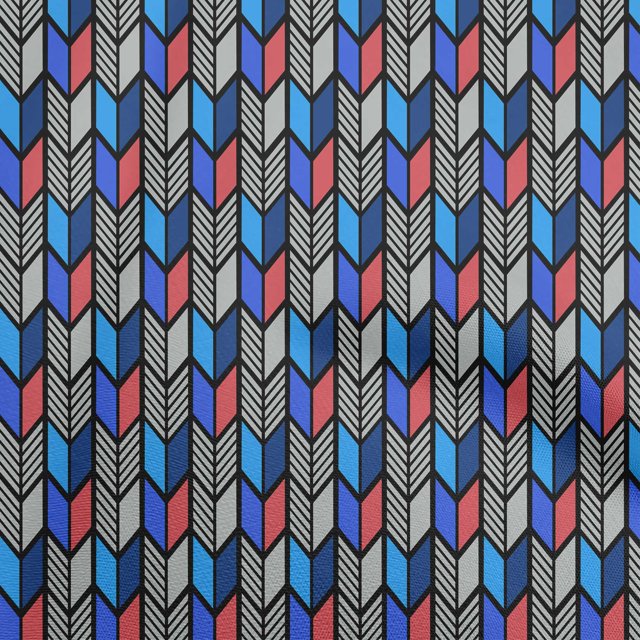 oneOone Cotton Flex Navy Blue Fabric Geometric Sewing Craft Projects Fabric Prints By Yard 40 Inch Wide