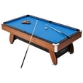 thumbnail image 1 of VEVOR Table de Billard, Tables de Billard Portatives de 8 Pi avec Fini Bois, Table de Jeu Moderne à Pieds Réglables, Ensemble Complet Incluant Balles, Indices, Support, Craies et Brosse, Tissu Bleu, 1 of 9