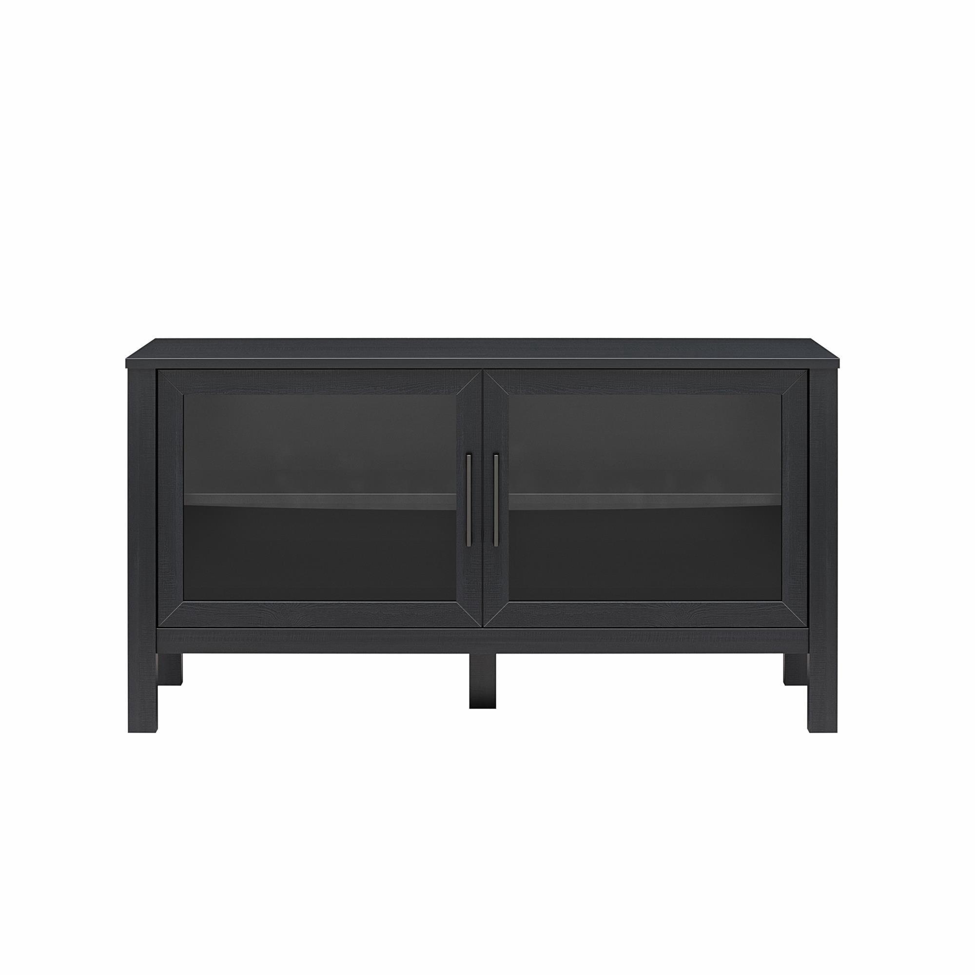 Meuble TV avec porte en verre Mainstays, Noir