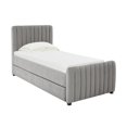 thumbnail image 2 of TOV Furniture Lit Gigogne en Velours Gris Angela Taille Simple, 2 of 7