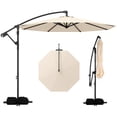 thumbnail image 1 of Costway Parasol Suspendu Déporté de 10 Pi avec Base pour Patio, Rotation à 360°, Beige, 1 of 10