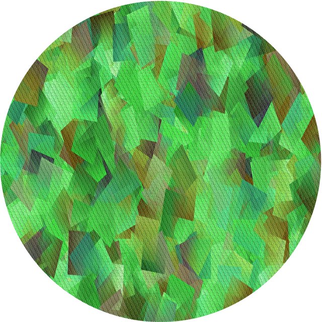 Ahgly Company Machine Washable Indoor Round Transitional Dark Lime Green Area Rugs, 5' Round