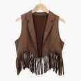 thumbnail image 2 of Gilet Western de Cowboy à Franges, Ouvert à l'Avant, Veste de Taille pour Filles, Déguisement de Fête, 2 of 8
