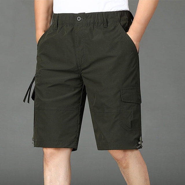 Styesk Mens Shorts Men Fashion Casual Comfy Solid Pocket Waist Drawstring Regular Short Pants