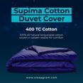 thumbnail image 2 of Sleepgram Supima 400 Thread Count Cotton Zippered Duvet Cover, Twin, Violet, 2 of 6