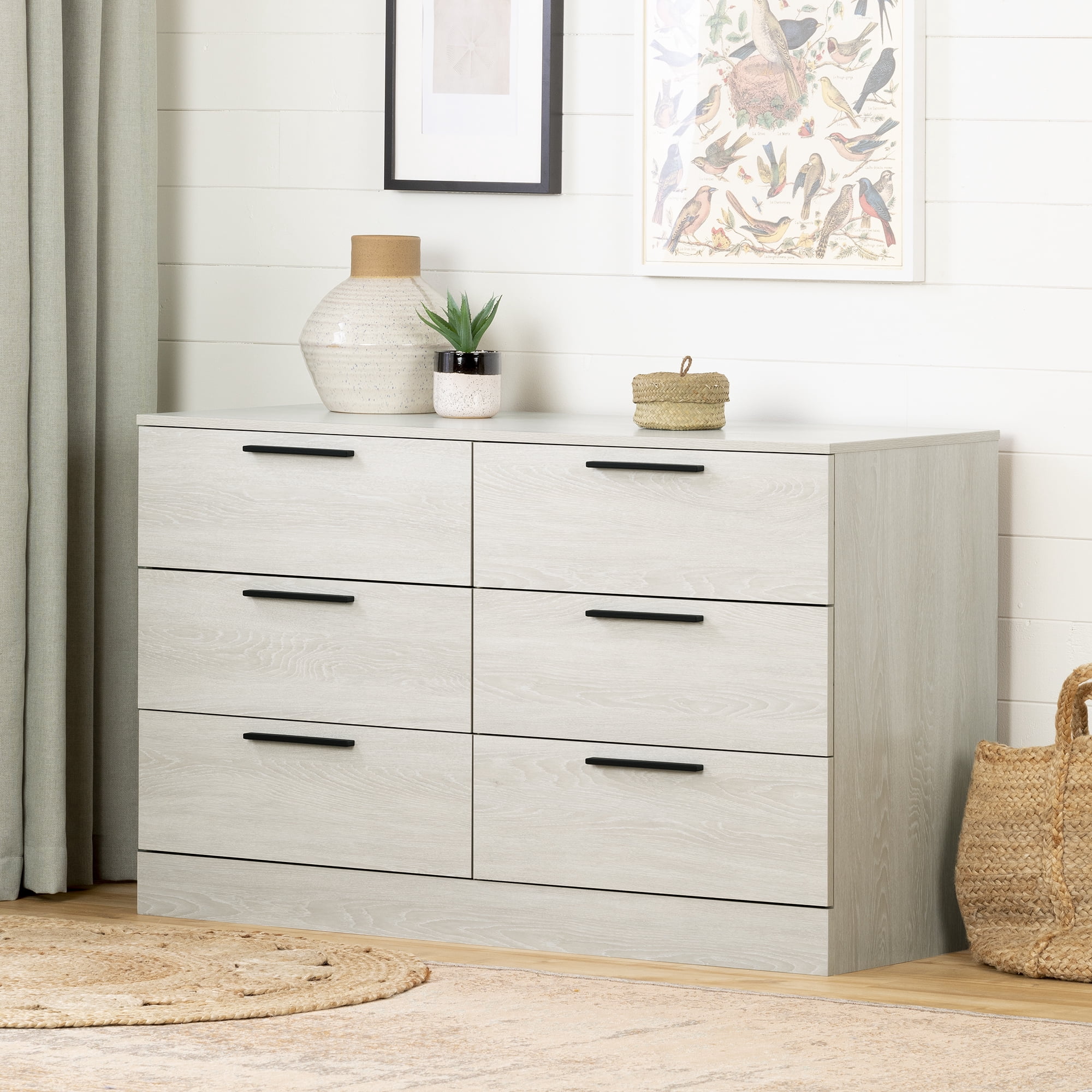 South Shore Step One Essential 6-Drawer Dresser for Adult, in Winter Oak
