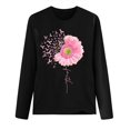 thumbnail image 3 of Fridja Haut Femme Cancer du Sein Décontracté Manches Longues Col Rond Chandail en Molleton Pull Blouse, 3 of 4