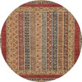 thumbnail image 1 of Ahgly Company Tapis d'Intérieur Ronds Abstraits Rouge Brique Feu Oriental, 5 Pieds Rond, 1 of 6