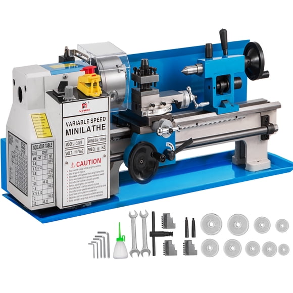 VEVOR Metal Lathe 7" x 14",Mini Metal Lathe 0-2250 RPM Variable Speed,Mini Lathe with 4" 3-jaw Chuck,Bench Top Metal Lathe, Benchtop Lathe, for Various Types of Metal Turning