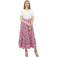 thumbnail image 2 of Phagun Jupe Portefeuille Longue Réversible en Coton Imprimé Ikat Rose pour Femme pour l'Été, 2 of 6