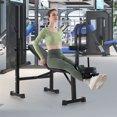 thumbnail image 4 of Gymax Ensemble de Banc de Musculation à Inclinaison Réglable avec Barre et Support, avec Révélateur de Jambes, Appareil de Mise en Forme, 4 of 10