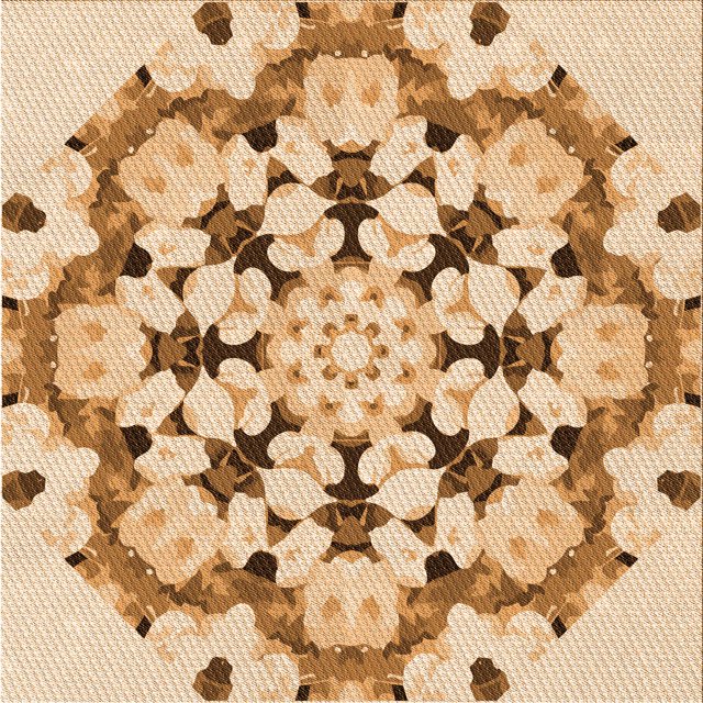 Ahgly Company Machine Washable Indoor Square Transitional Pastel Orange Area Rugs, 5' Square