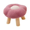 thumbnail image 2 of Small Foot Stool Sofa Footstool Multipurpose Comfortable Flower Shape Cartoon Ottoman Under Desk For Bedroom Playroom Bedside Porch Entryway Light red, 2 of 8