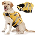 thumbnail image 1 of Kuoser Dog Life Jacket with Reflective Stripes, Adjustable Dog Life Vest, Yellow, L, 1 of 8