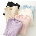 thumbnail image 5 of Posijego Girls Turtleneck Sweaters Ribbed Knit Long Sleeve Sweater T-Shirts Winter Slim Basic Tee Tops for Little Girls, 5 of 5