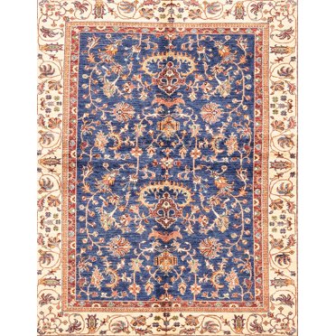 Ahgly Company Indoor Rectangle Abstract Purple Abstract Area Rugs, 5' x 7'