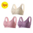 thumbnail image 2 of AherBiu 3pc Plus Size Bras for Women Front Closure Full Coverage Comfort Bralettes Push up Wireless Lingerie, 2 of 7