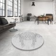 thumbnail image 4 of Ahgly Tapis d'Intérieur Lavable en Machine Carré Transitionnel Gris Platine, 4 Pieds Carré, 4 of 7