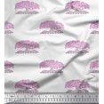 thumbnail image 1 of Soimoi Japan Crepe Satin Fabric Tree Block Fabric Prints by Yard 42 Inch Wide, 1 of 3